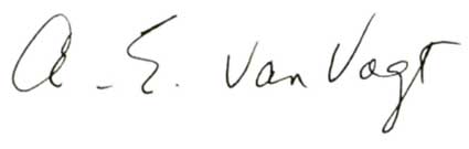 Van Vogt A.E. Автограф